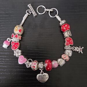 Willabee & Ward February Charm Bracelet Valentines Day Birthstone Theme Jewelry